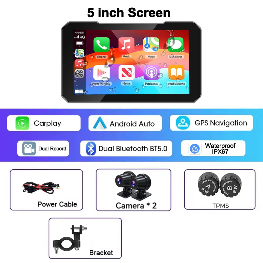 Pantalla para Motocicleta con CarPlay y Android Auto