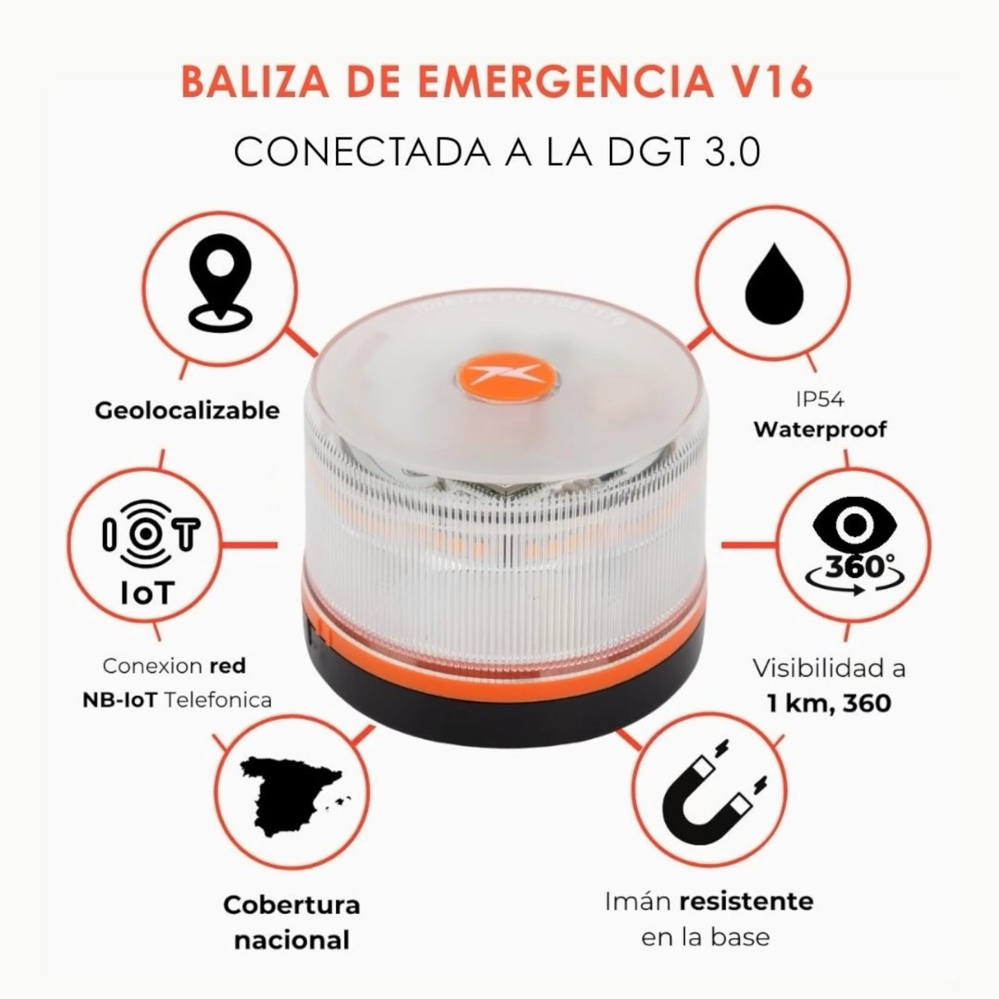 Luz de Emergencia V16 Homologada DGT