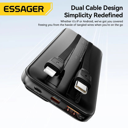 Power Bank Essager 20000mAh con Cables Integrados