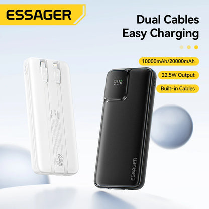 Power Bank Essager 20000mAh con Cables Integrados