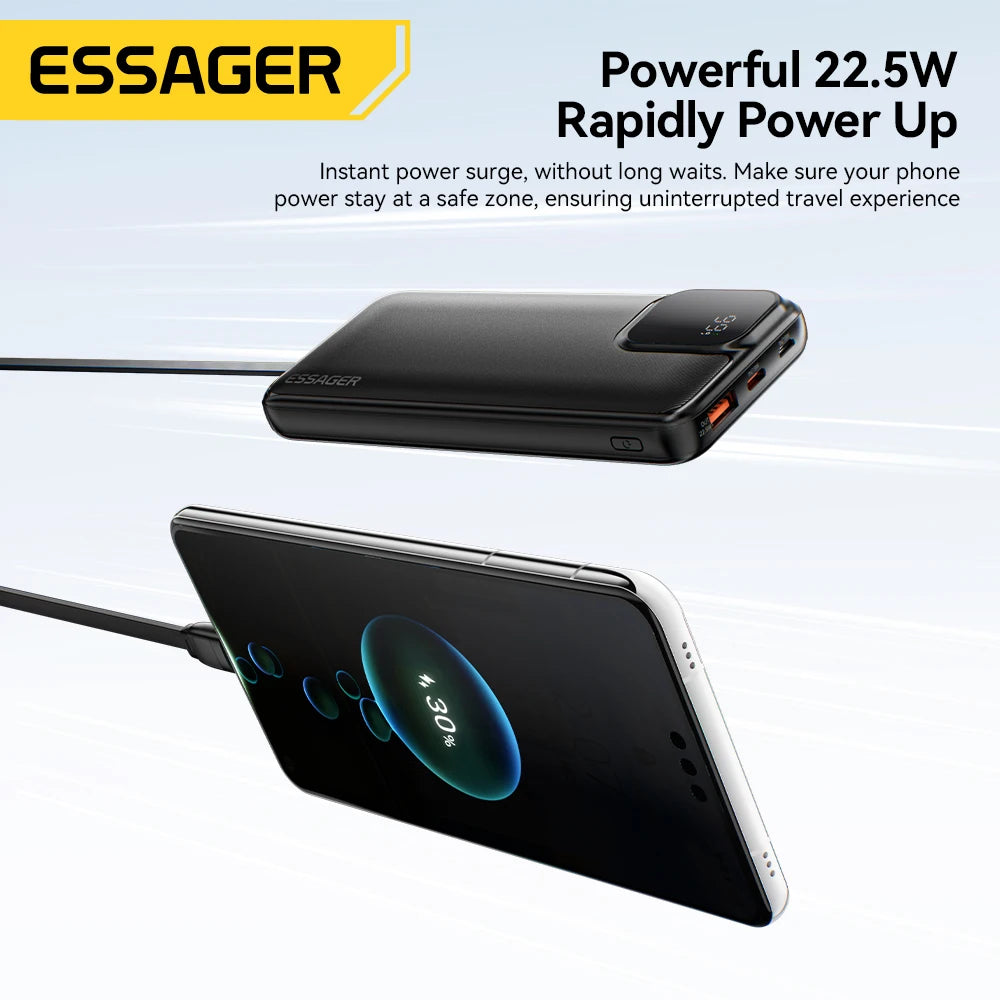 Power Bank Essager 20000mAh con Cables Integrados