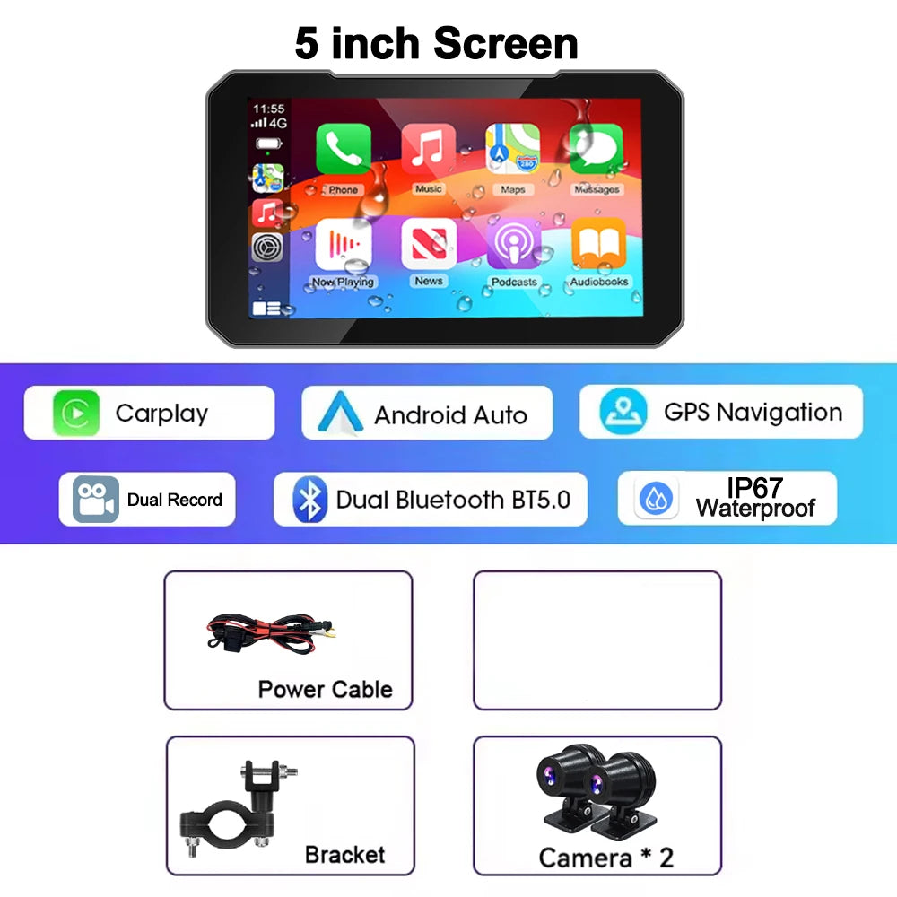 Pantalla para Motocicleta con CarPlay y Android Auto